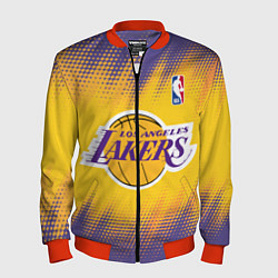 Бомбер мужской Los Angeles Lakers, цвет: 3D-красный