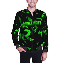 Бомбер мужской Minecraft, цвет: 3D-черный — фото 2