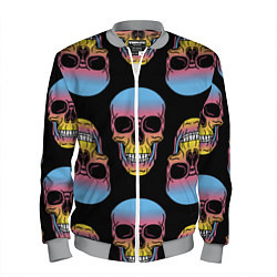 Бомбер мужской Neon skull!, цвет: 3D-меланж