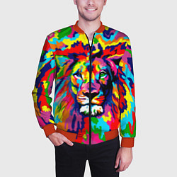 Бомбер мужской Лев Artistic Art, цвет: 3D-красный — фото 2