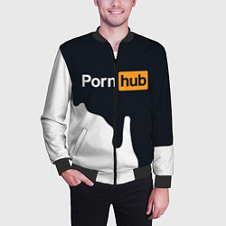 Бомбер мужской Pornhub, цвет: 3D-черный — фото 2