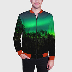 Бомбер мужской Северное сияние, цвет: 3D-красный — фото 2