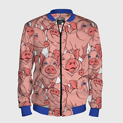 Бомбер мужской Свиньи, цвет: 3D-синий