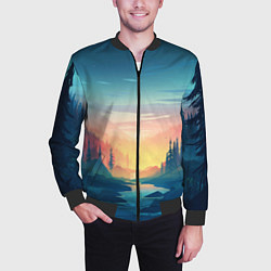 Бомбер мужской Природа, цвет: 3D-черный — фото 2