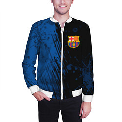 Бомбер мужской FC Barcelona ФК Барселона, цвет: 3D-белый — фото 2