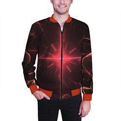 Бомбер мужской Лазерные лучи, цвет: 3D-красный — фото 2