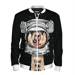 Бомбер мужской Космическая Лама, цвет: 3D-белый