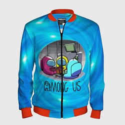 Бомбер мужской Among Us карты, цвет: 3D-красный