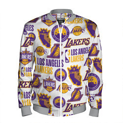 Бомбер мужской LAKERS LOGO, цвет: 3D-меланж