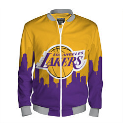 Бомбер мужской LOS ANGELES LAKERS, цвет: 3D-меланж