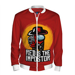 Бомбер мужской Red Is The Impostor, цвет: 3D-белый