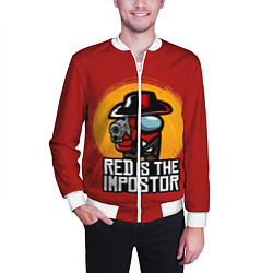 Бомбер мужской Red Is The Impostor, цвет: 3D-белый — фото 2