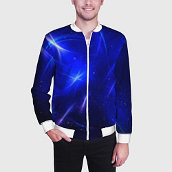 Бомбер мужской Космический вихрь, цвет: 3D-белый — фото 2