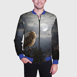 Бомбер мужской Сова, цвет: 3D-синий — фото 2