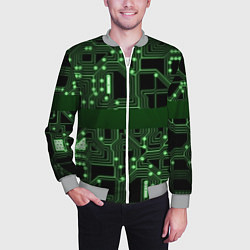 Бомбер мужской Неоновая схема, цвет: 3D-меланж — фото 2