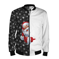 Бомбер мужской Дедушка Мороз, цвет: 3D-черный