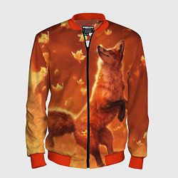 Бомбер мужской Лисенок, цвет: 3D-красный