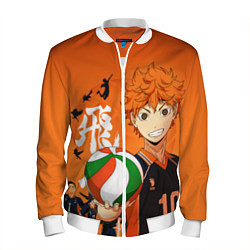 Бомбер мужской ВОЛЕЙБОЛ!! HAIKYUU!!, цвет: 3D-белый