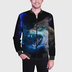 Бомбер мужской Волчара Юморит, цвет: 3D-черный — фото 2