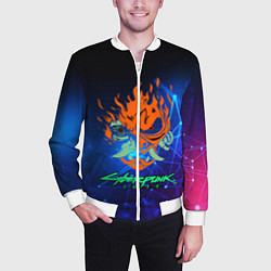 Бомбер мужской CYBERPUNK 2077, цвет: 3D-белый — фото 2