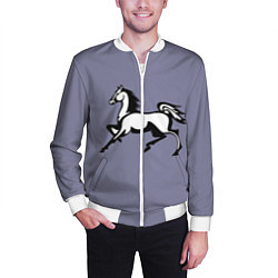 Бомбер мужской Дикая лошадь, цвет: 3D-белый — фото 2
