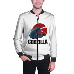 Бомбер мужской Годзилла, цвет: 3D-черный — фото 2