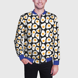 Бомбер мужской Яичница, цвет: 3D-синий — фото 2