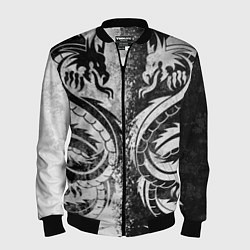 Бомбер мужской ДРАКОНЫ DRAGONS, цвет: 3D-черный