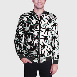 Бомбер мужской МЕМ КОТ ЪУЪ СЪУКА, цвет: 3D-черный — фото 2