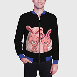 Бомбер мужской ЗАЙЧИКИ, цвет: 3D-синий — фото 2