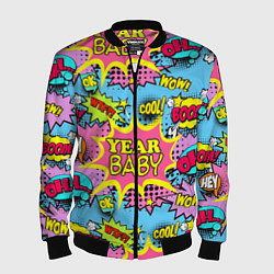 Бомбер мужской Year baby Pop art print, цвет: 3D-черный