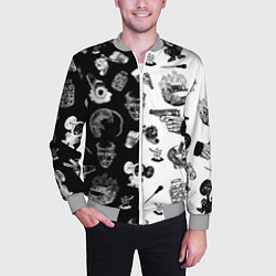 Бомбер мужской КРОВОСТОК ТАТУИРОВКИ ЧБ, цвет: 3D-меланж — фото 2
