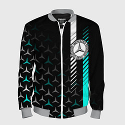 Бомбер мужской МЕРСЕДЕС AQUA BLACK GRADIENT, цвет: 3D-меланж