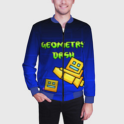 Бомбер мужской Geometry Dash, цвет: 3D-синий — фото 2