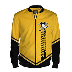 Бомбер мужской Pittsburgh Penguins, цвет: 3D-черный