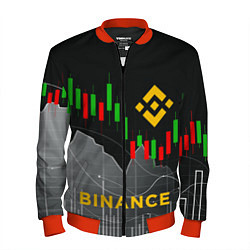 Бомбер мужской BINANCE БИНАНС ГРАФИК, цвет: 3D-красный