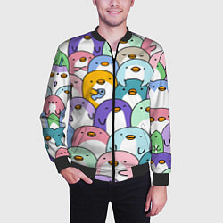 Бомбер мужской Пингвины, цвет: 3D-черный — фото 2