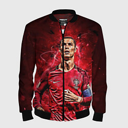 Бомбер мужской Cristiano Ronaldo Portugal, цвет: 3D-черный