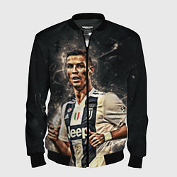 Бомбер мужской Криштиану Роналду Ювентус, цвет: 3D-черный