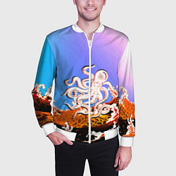 Бомбер мужской Осьминог в Лаве Градиент, цвет: 3D-белый — фото 2