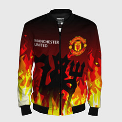 Бомбер мужской MANCHESTER UNITED ДЬЯВОЛ, цвет: 3D-черный