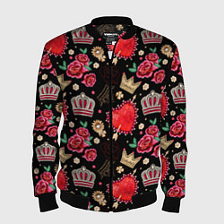 Мужской бомбер Корона и розы