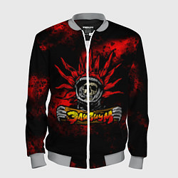 Мужской бомбер Элизиум череп с табличкой