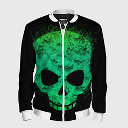 Мужской бомбер Зелёный череп