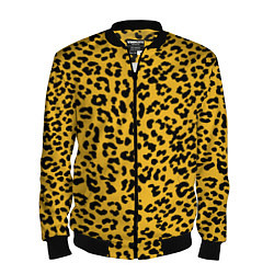 Бомбер мужской Леопард желтый, цвет: 3D-черный