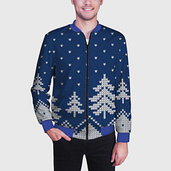 Бомбер мужской Зимняя ночь, цвет: 3D-синий — фото 2