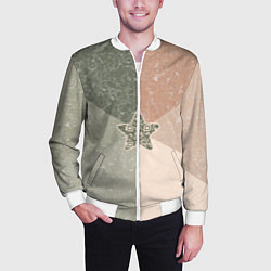 Бомбер мужской Звезда на фоне АПВ 6 1 2, цвет: 3D-белый — фото 2