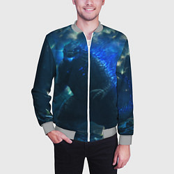 Бомбер мужской ГОДЗИЛЛА В МОРЕ, цвет: 3D-меланж — фото 2
