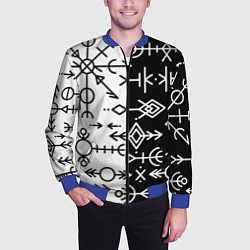 Бомбер мужской ДРЕВНИЕ СЛАВЯНСКИЕ РУНЫ, цвет: 3D-синий — фото 2