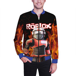 Бомбер мужской ROBLOX FIRE РОБЛОКС ОГОНЬ ПОЖАРНЫЙ, цвет: 3D-синий — фото 2